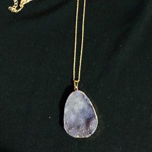 Grey/purple Natural Stone Necklace *NEW*